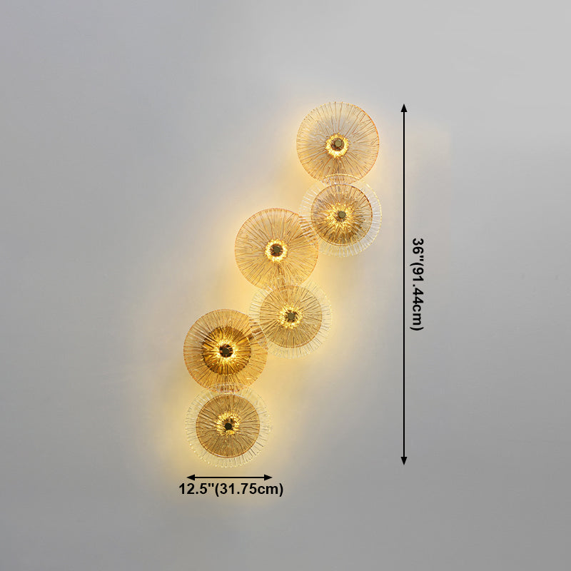 Moderner Stil Wandleuchte runde Form Mehrlicht -Wandlicht mit Glas für Schlafzimmer