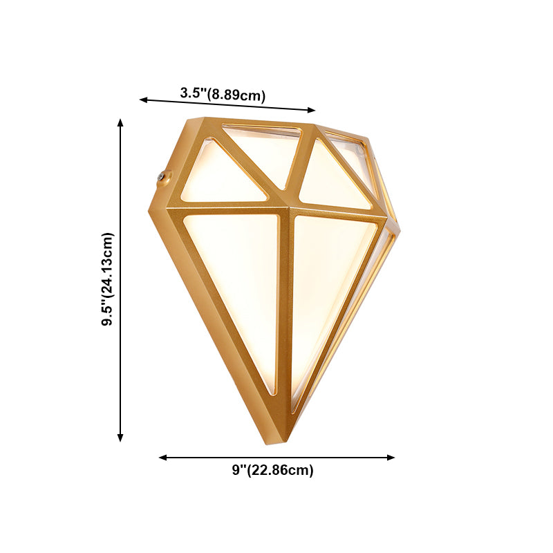 Zeitgenössischer Stil Wandleuchte Gold Diamant Form Wandleuchte für Schlafzimmer
