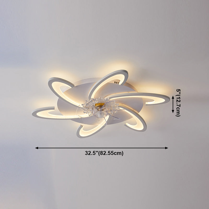 Nordische Metall Deckenlüftungslampe Multi-Head Flush Mount Leuchte mit ABS-Lüfterklinge