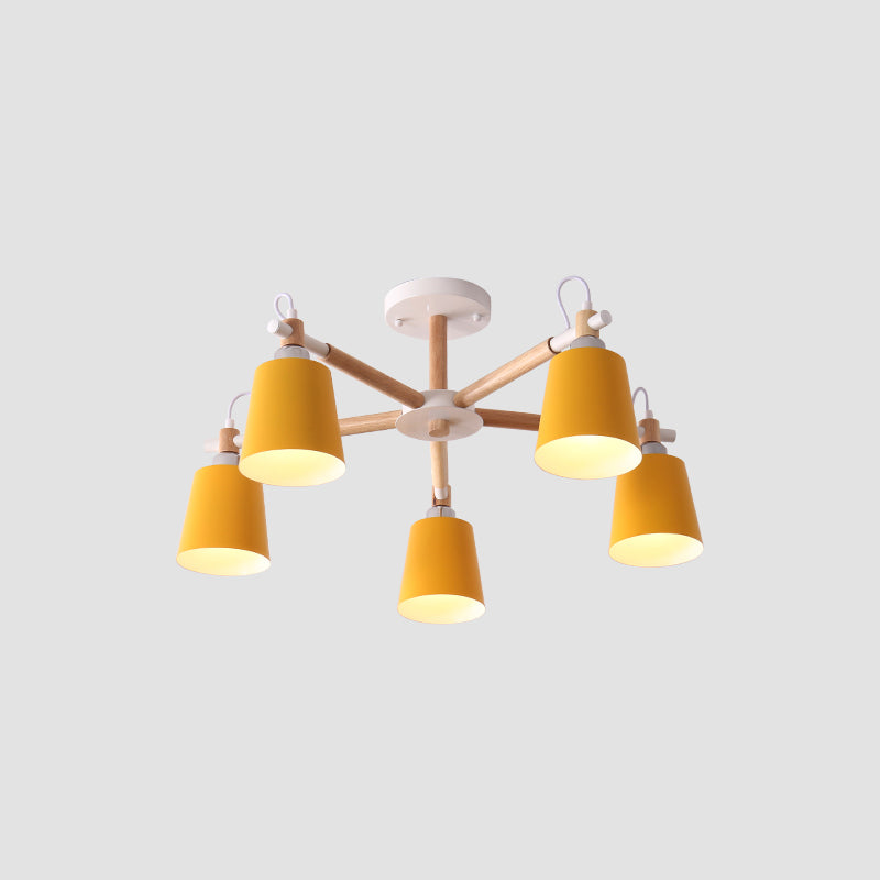 Minimalist Macaron Hanging Light Metal Hanging Chandelier for Sitting Room