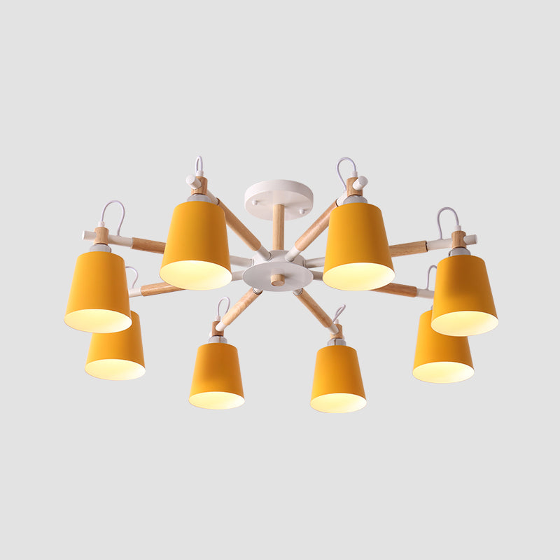 Minimalist Macaron Hanging Light Metal Hanging Chandelier for Sitting Room