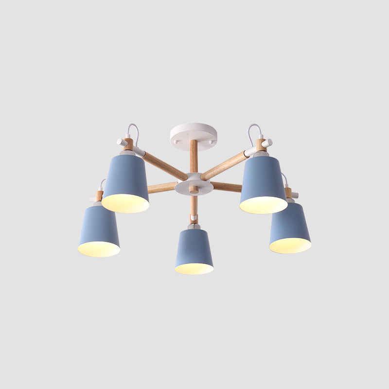 Minimalist Macaron Hanging Light Metal Hanging Chandelier for Sitting Room