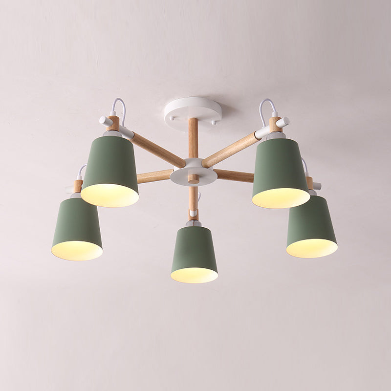 Minimalist Macaron Hanging Light Metal Hanging Chandelier for Sitting Room