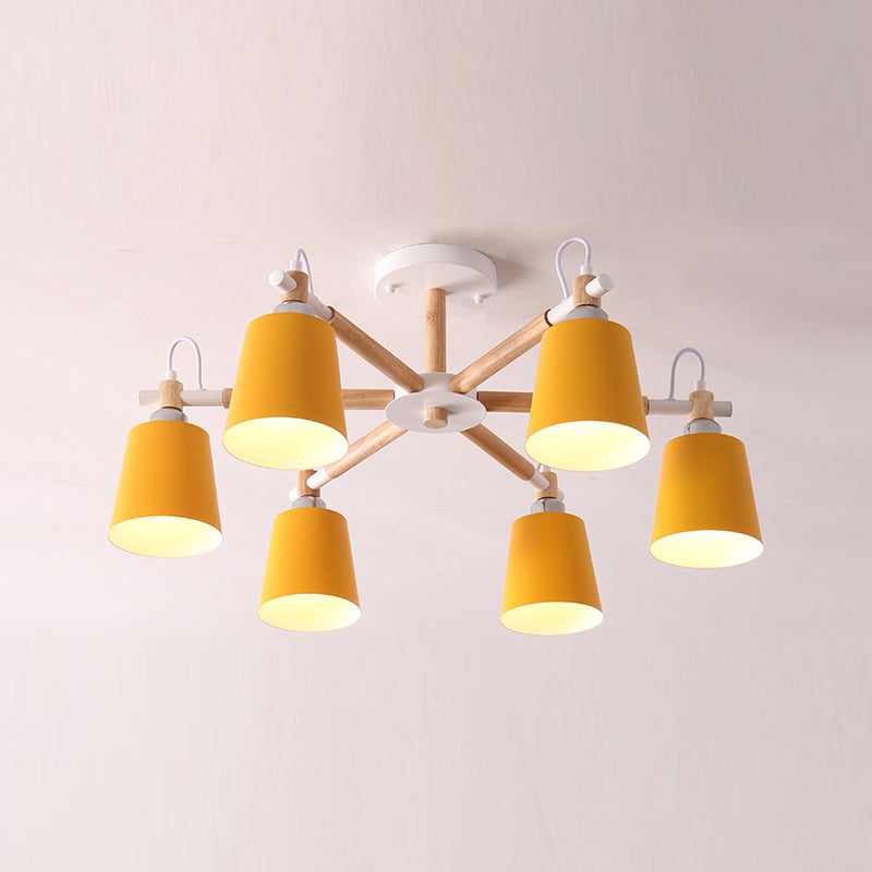 Minimalist Macaron Hanging Light Metal Hanging Chandelier for Sitting Room