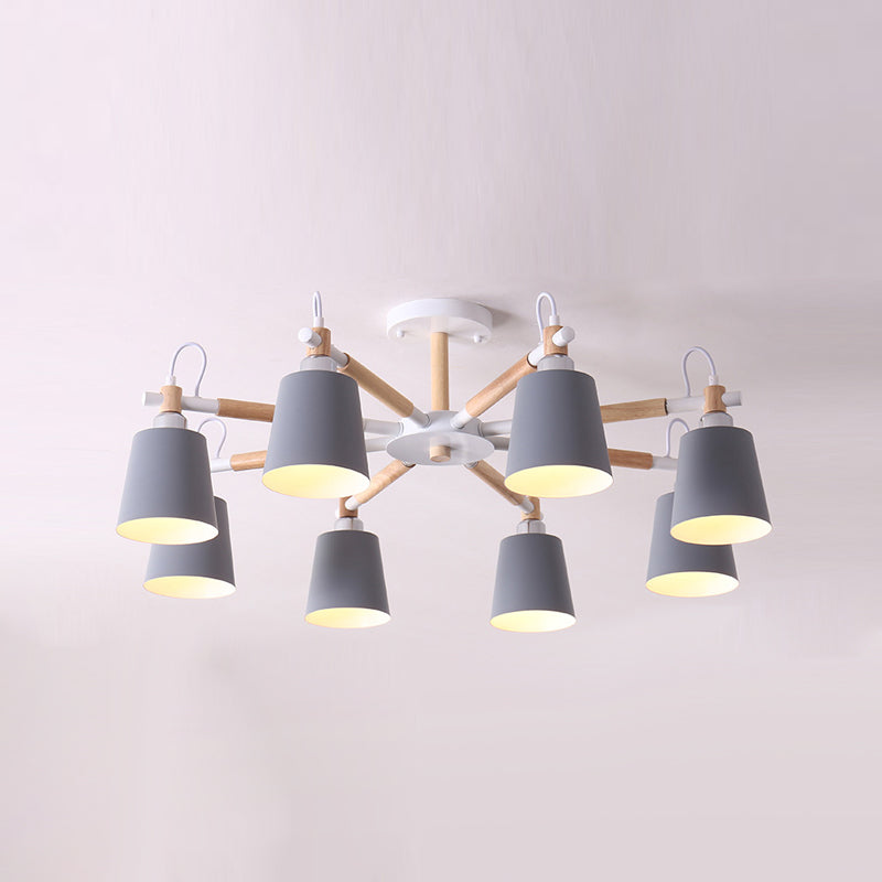 Minimalist Macaron Hanging Light Metal Hanging Chandelier for Sitting Room