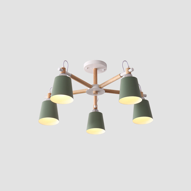Minimalist Macaron Hanging Light Metal Hanging Chandelier for Sitting Room