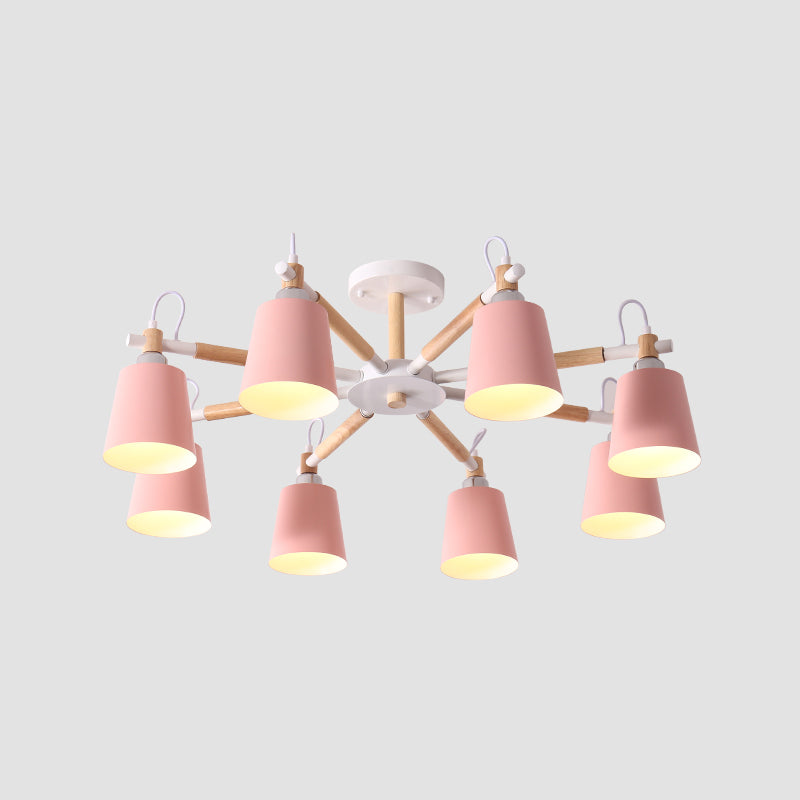 Minimalist Macaron Hanging Light Metal Hanging Chandelier for Sitting Room