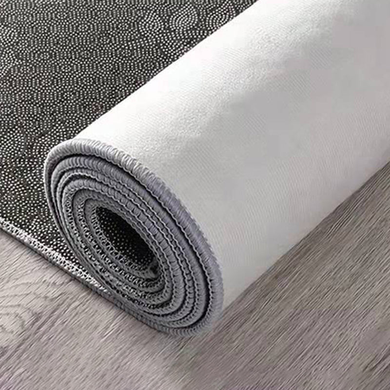 Blue Gray Modern Rug Polyester Print Indoor Rug Washable Rug for Living Room