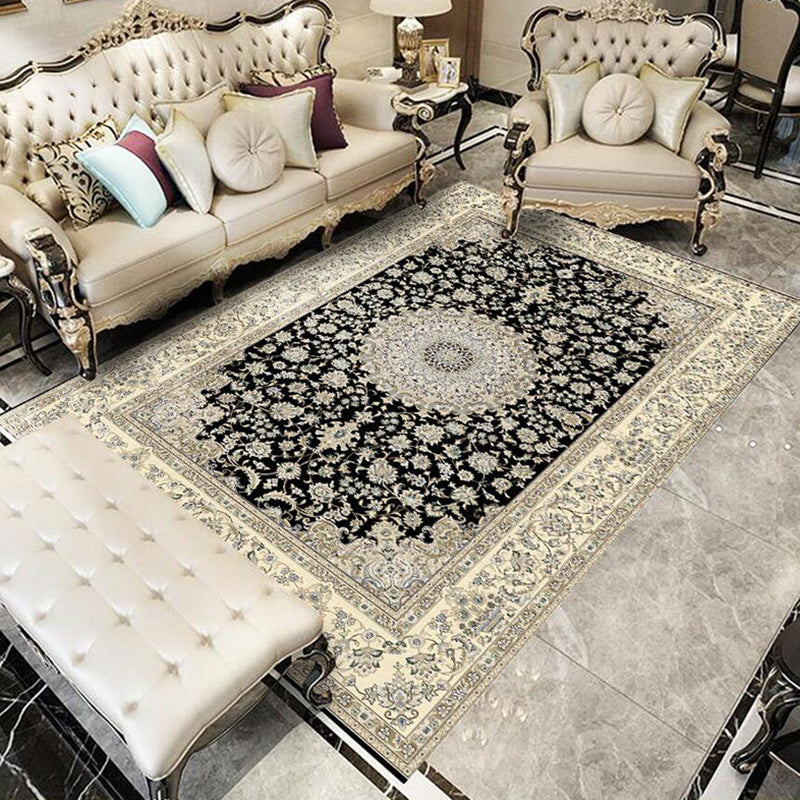 Alfombra gráfica de poliéster de alfombra bohemia bohemia alfombra lavable para sala de estar