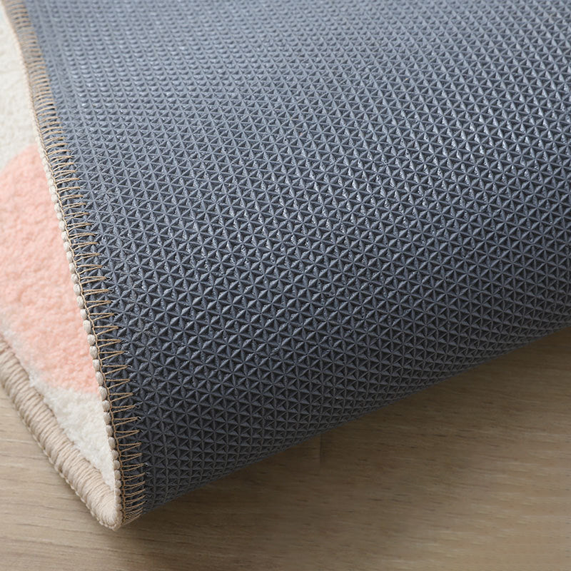 Grey Circle Carpet Polyester Modern Carpet Non-Slip Backing Carpet for Drawing Room