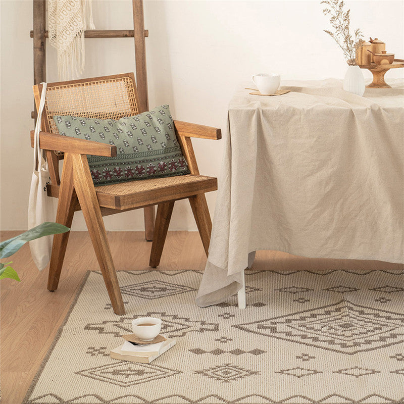 Beige Vintage Teppich Polyester Graphic Teppich Nicht-Rutsch-Backing Teppich für Salon Room
