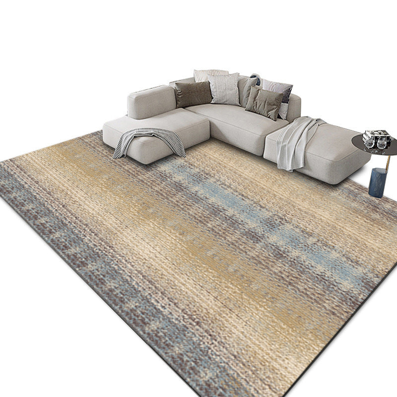 Dark Green Pattern Carpet Polyester Modern Carpet Washable Area Carpet for Living Room