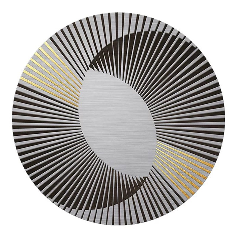 Black Modern Rug Polyester Straight Line Rug Washable Rug for Drawing Room