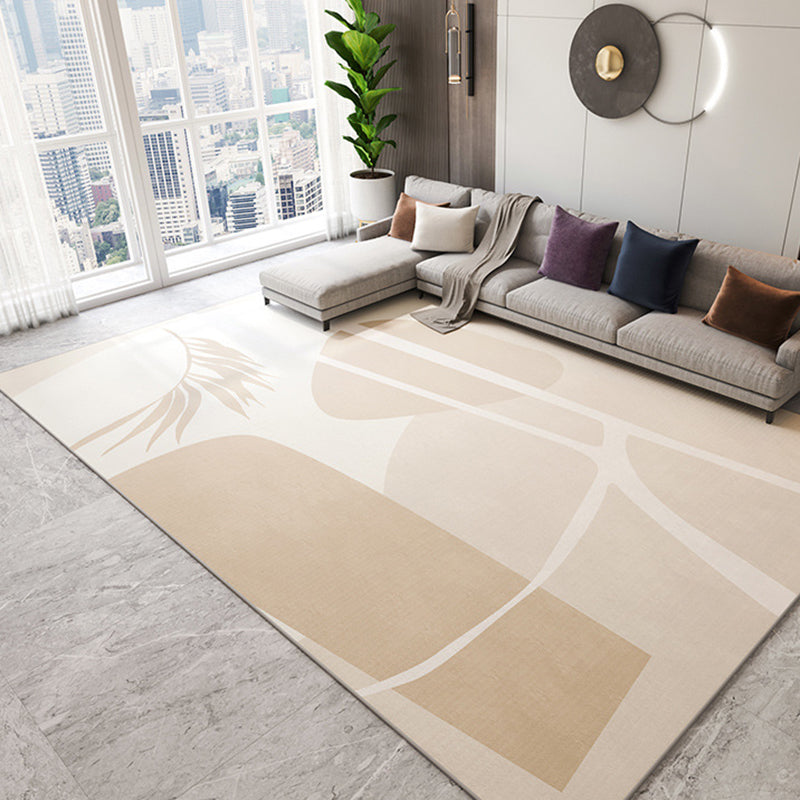 Light Brown Modern Rug Blending Color Piece Rug Washable Rug for Living Room