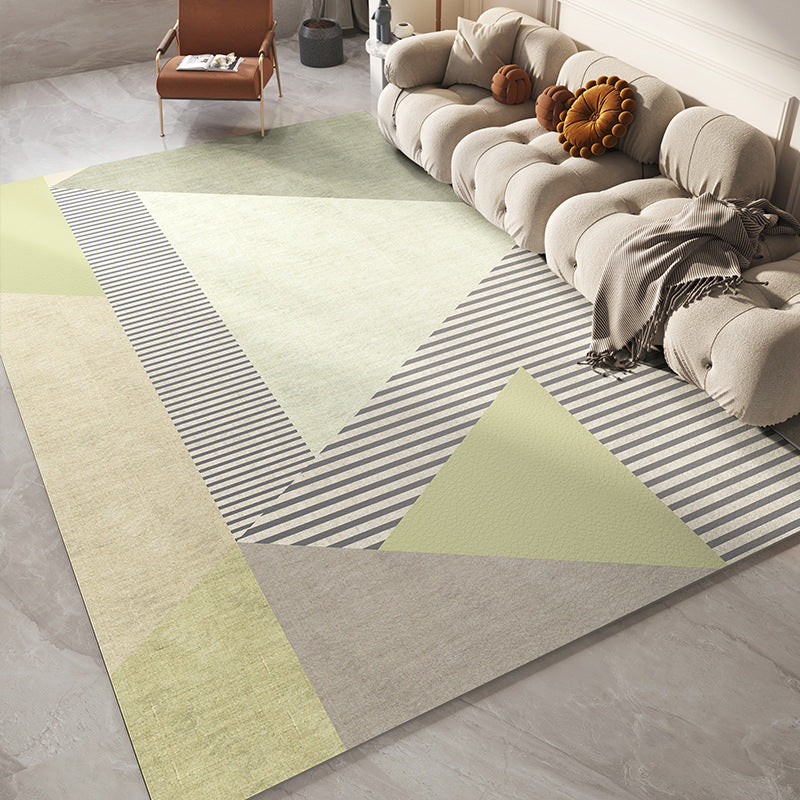 Light Gray Modern Rug Blending Striep Rug Stain Resistant Rug for Drawing Room