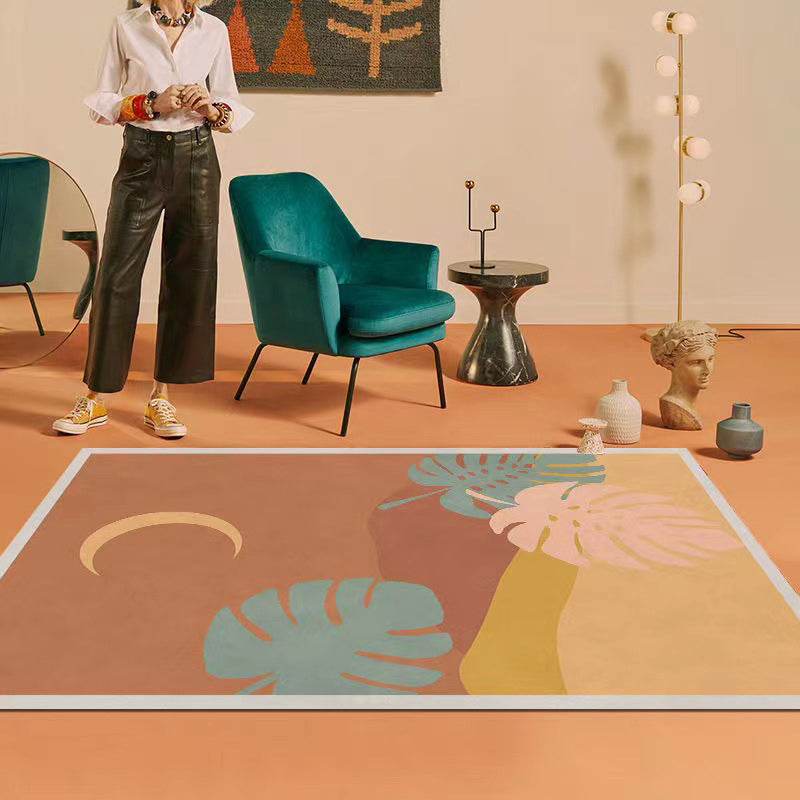 Tapis de blocage de couleur postmoderne Polyester Rapier intérieur Risque de zone lavable pour la décoration intérieure