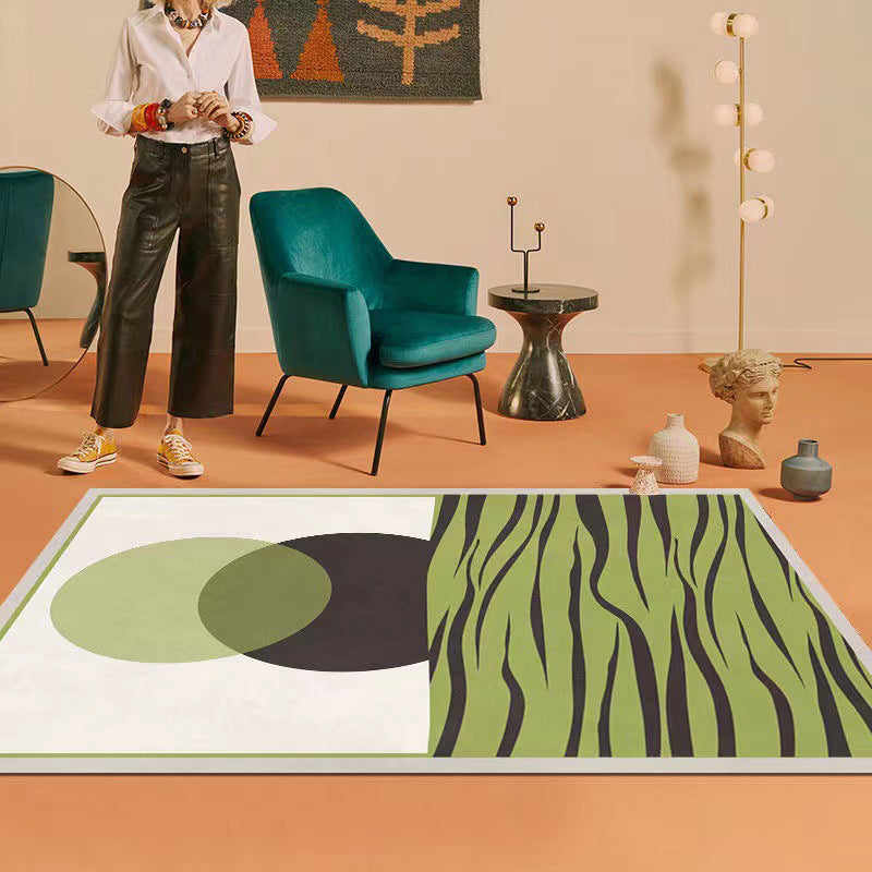 Tapis de blocage de couleur postmoderne Polyester Rapier intérieur Risque de zone lavable pour la décoration intérieure