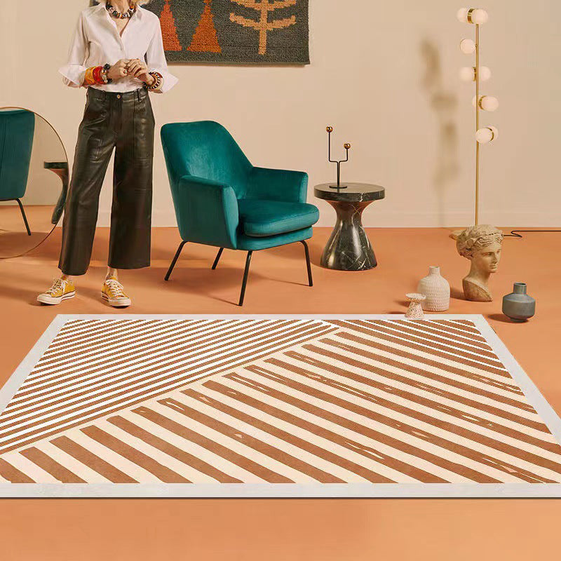 Tapis de blocage de couleur postmoderne Polyester Rapier intérieur Risque de zone lavable pour la décoration intérieure