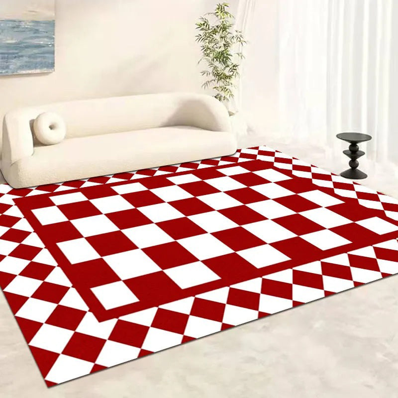 Postmodern Rug Polyester Colorful Indoor Rug Non-Slip Backing Rug for Home Decor