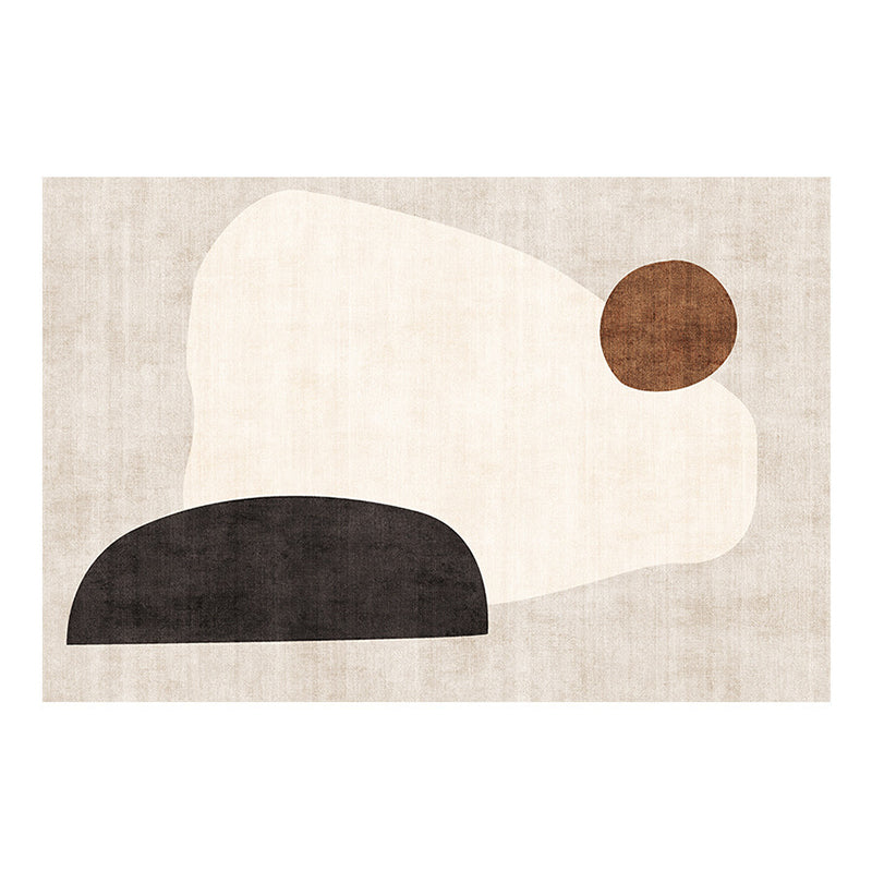 Color Block Indoor Carpet Polyester Area Rug Non-Slip Backing Rug for Home Decor