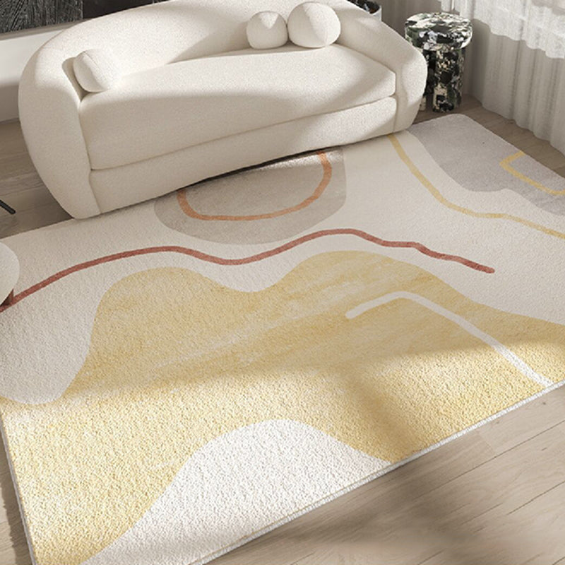 Brown Simple Rug Polyester Color Lump Rug Washable Indoor Rug for Home Decor