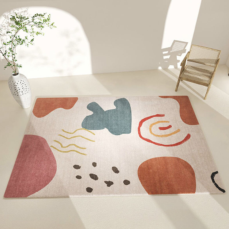 Brown Simple Rug Polyester Color Lump Rug Washable Indoor Rug for Home Decor