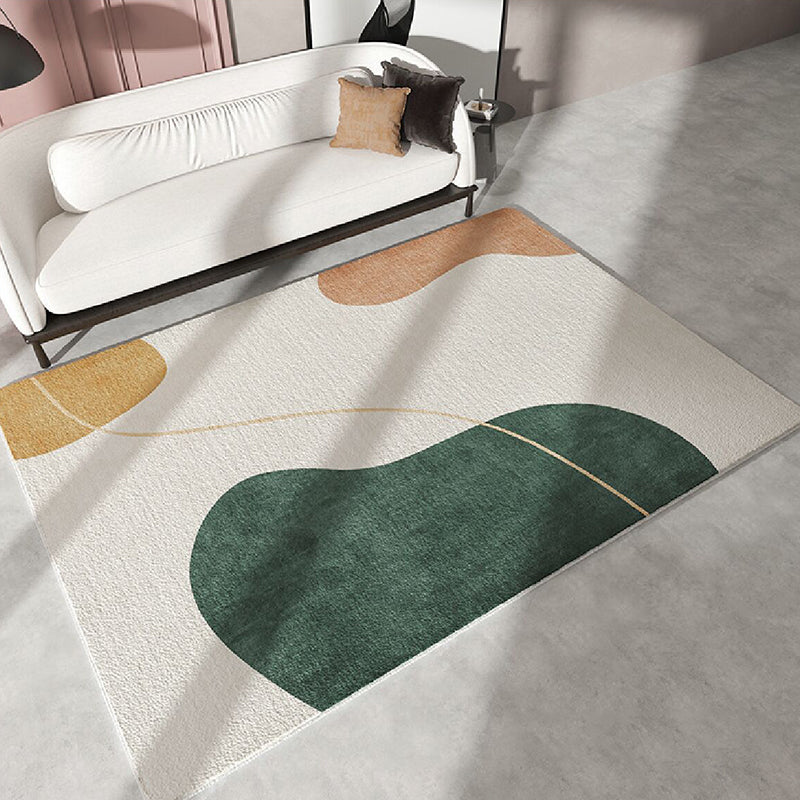 Brown Simple Rug Polyester Color Lump Rug Washable Indoor Rug for Home Decor