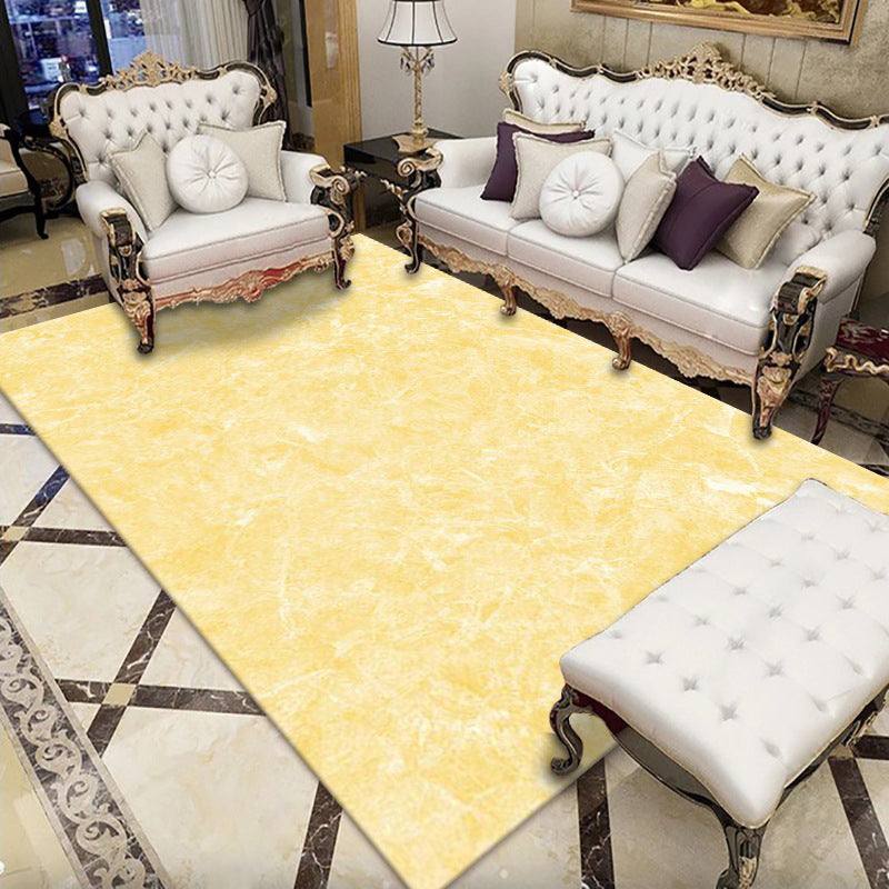White Marble Pattern Rug Polyester Luxury Rug Washable Rug for Living Room