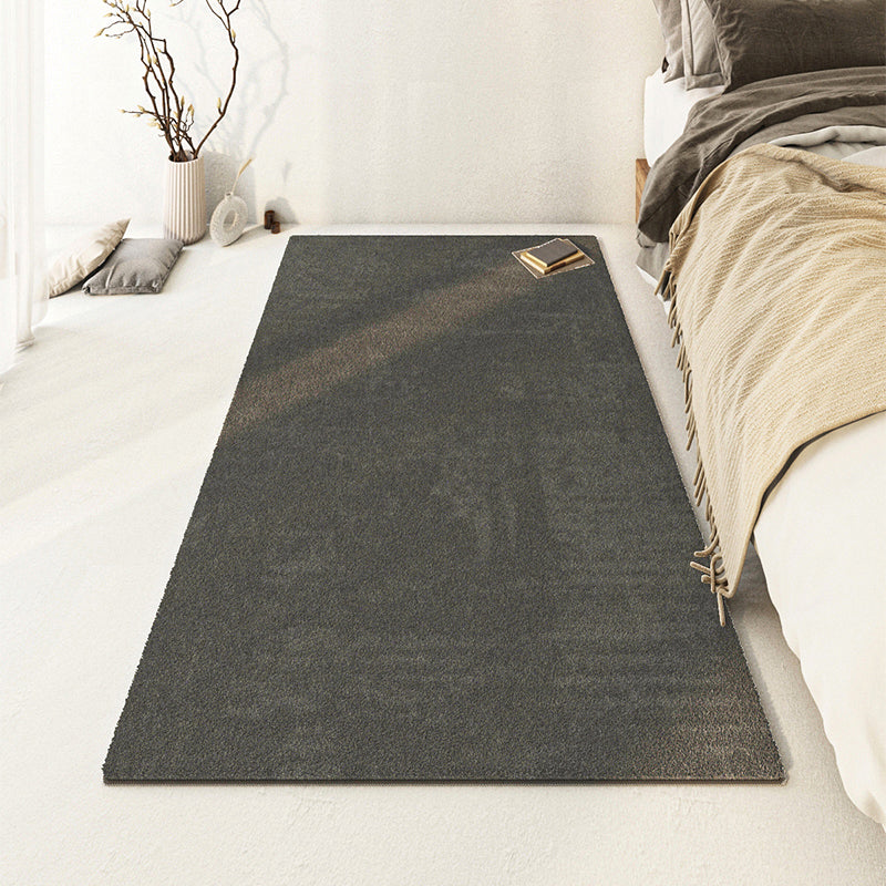 Grey Modern Carpet Blended Solid Color Carpet Washable Carpet for Living Room