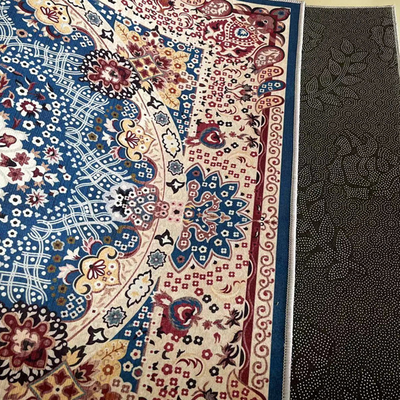 Grauer Vintage Teppich Polyester Grafik Teppich Färbung widerstandsfähiger Teppich für Wohnzimmer