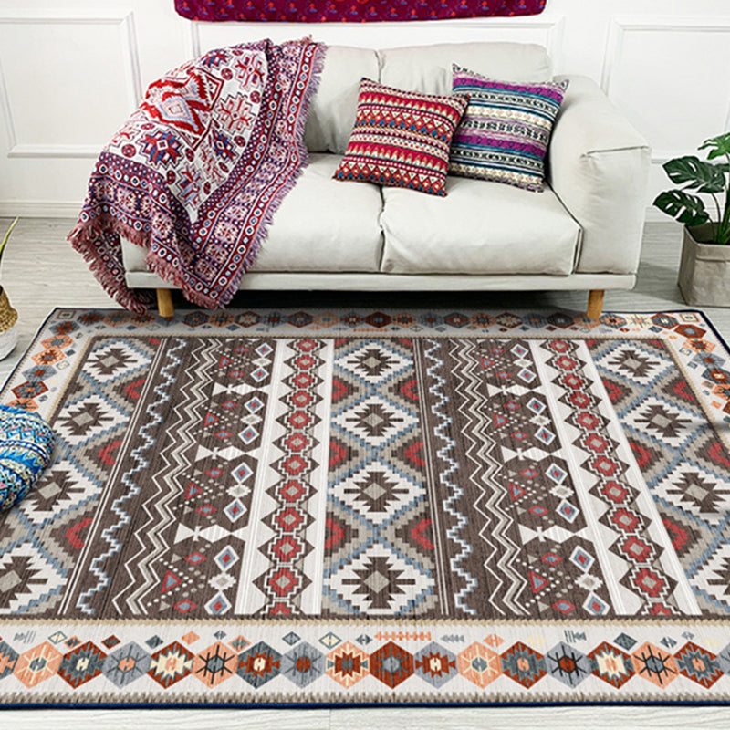 Grijze vintage tapijt polyester grafisch vloerkleurbestendig tapijt voor woonkamer
