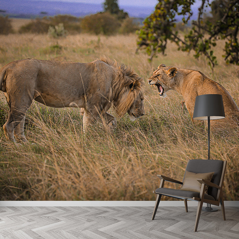 Contemporary Style Wild Animal Mural Horizontal Photography Sitting Room Wall Mural