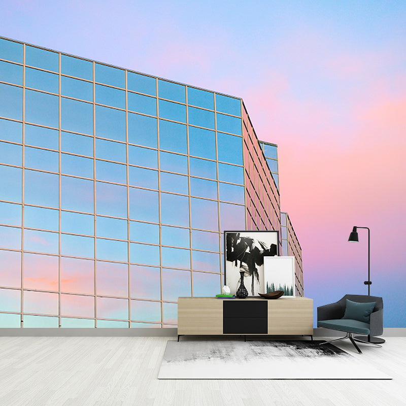 Fancy Contemporary Building Mural Horizontal Photography Living Room Wall Mural