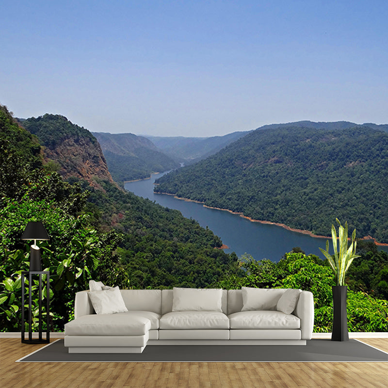 Forest Mountain Contemporary Style Mural Horizontal Photography Bedroom Wall Mural