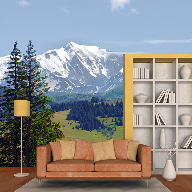 Forest Mountain Contemporary Style Mural Horizontal Photography Bedroom Wall Mural