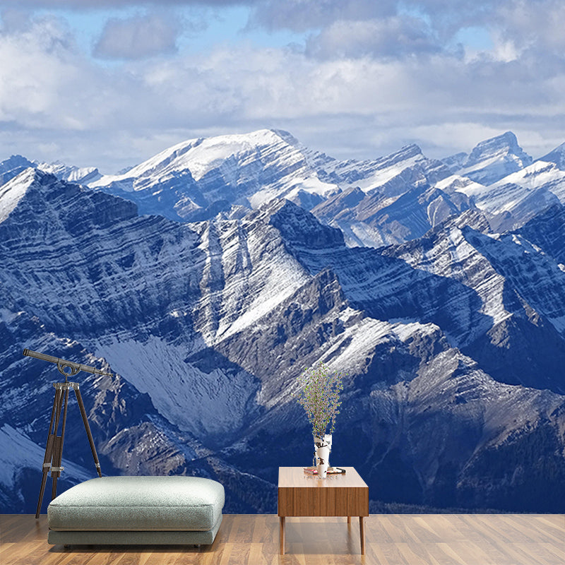 Snow Mountain Contemporary Style Mural Horizontal Photography Room Wall Mural