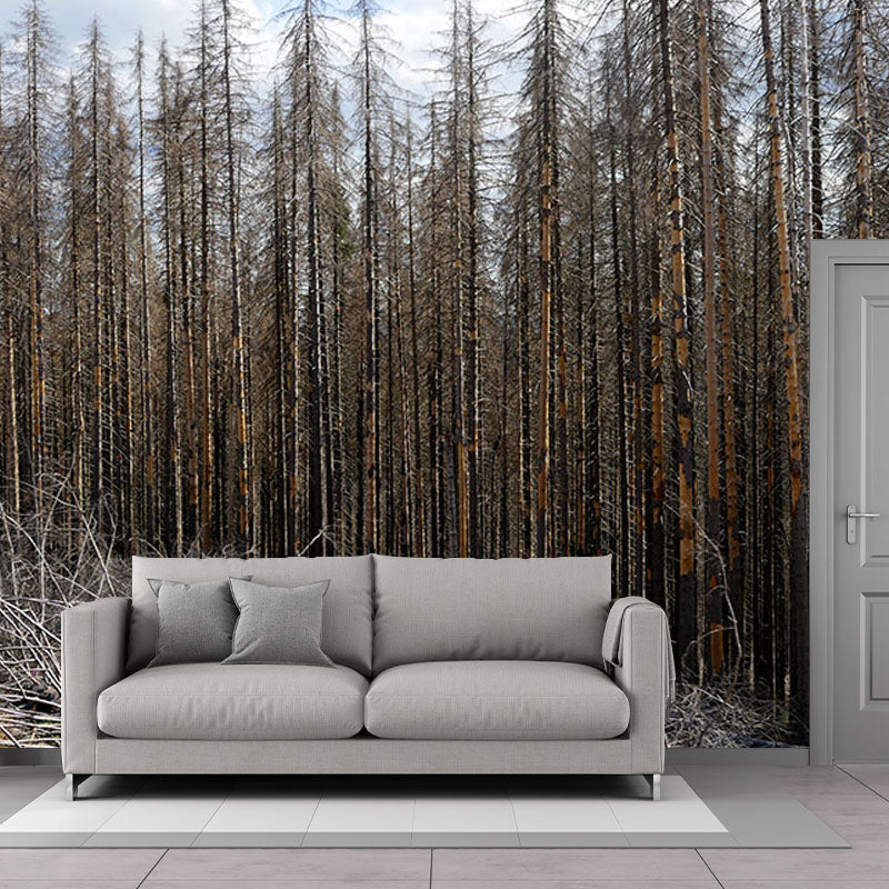Snow Mountain Forest Mural Horizontal Photography Dining Room Wall Mural