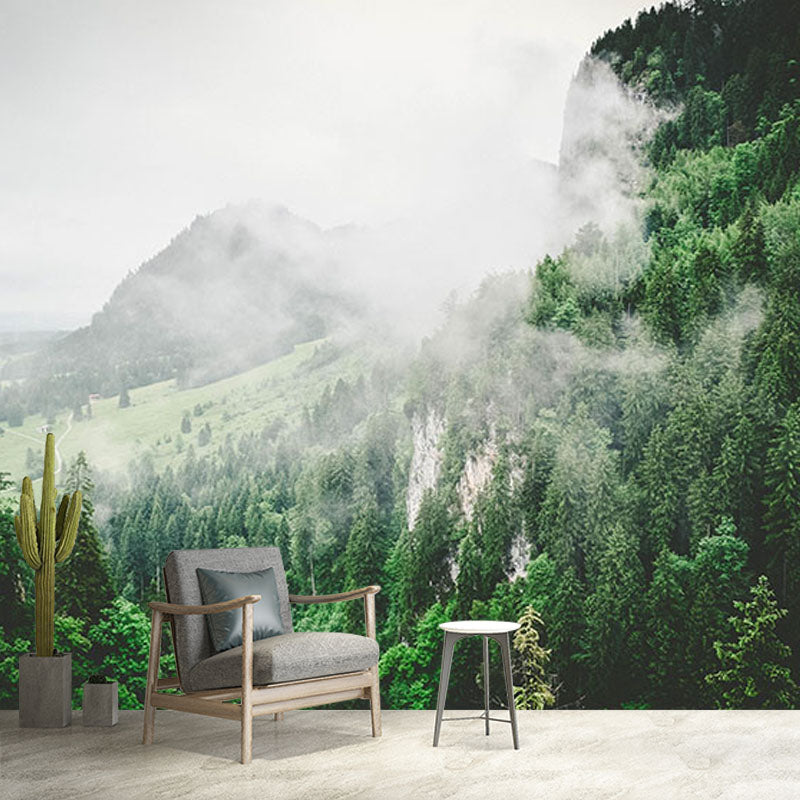 Snow Mountain Forest Mural Horizontal Photography Dining Room Wall Mural