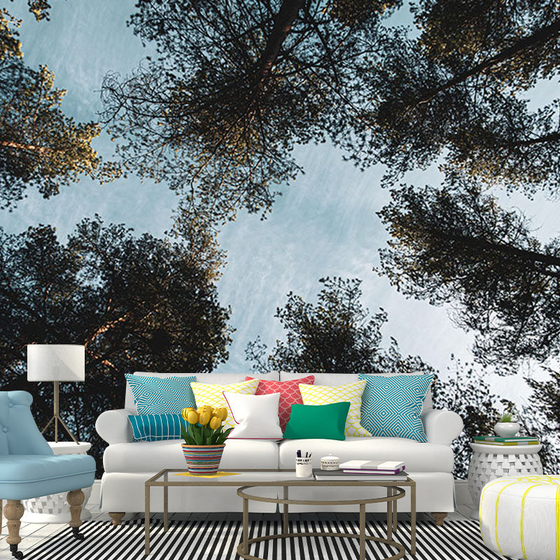 Snow Mountain Forest Mural Horizontal Photography Dining Room Wall Mural