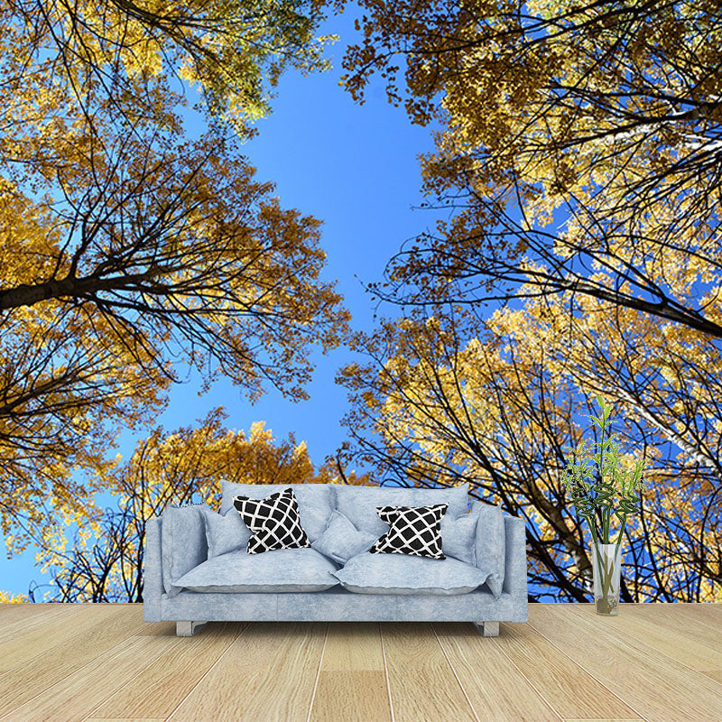 Contemporary Mountain Snow Forest Mural Horizontal Photography Living Room Wall Mural