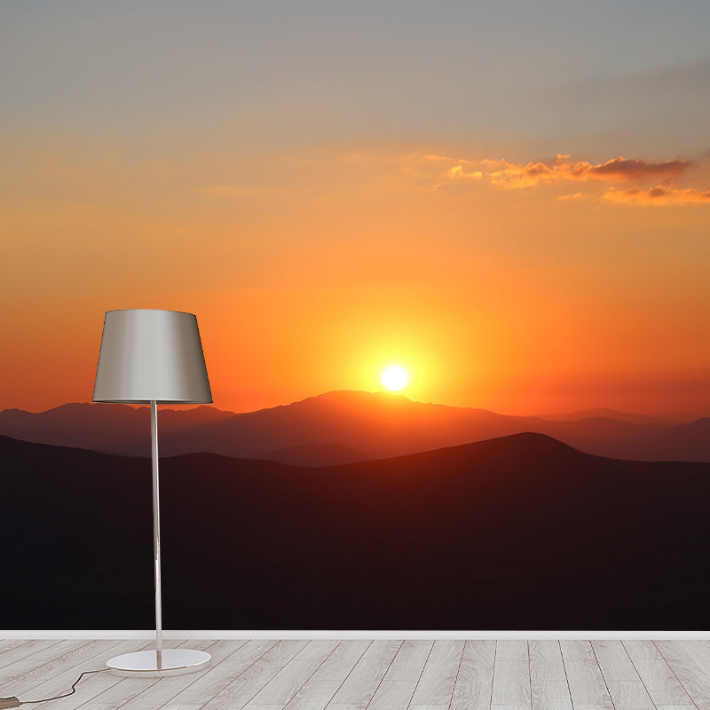 Contemporary Sky Wall Mural Mildew Resistant Wallpaper for Sitting Room