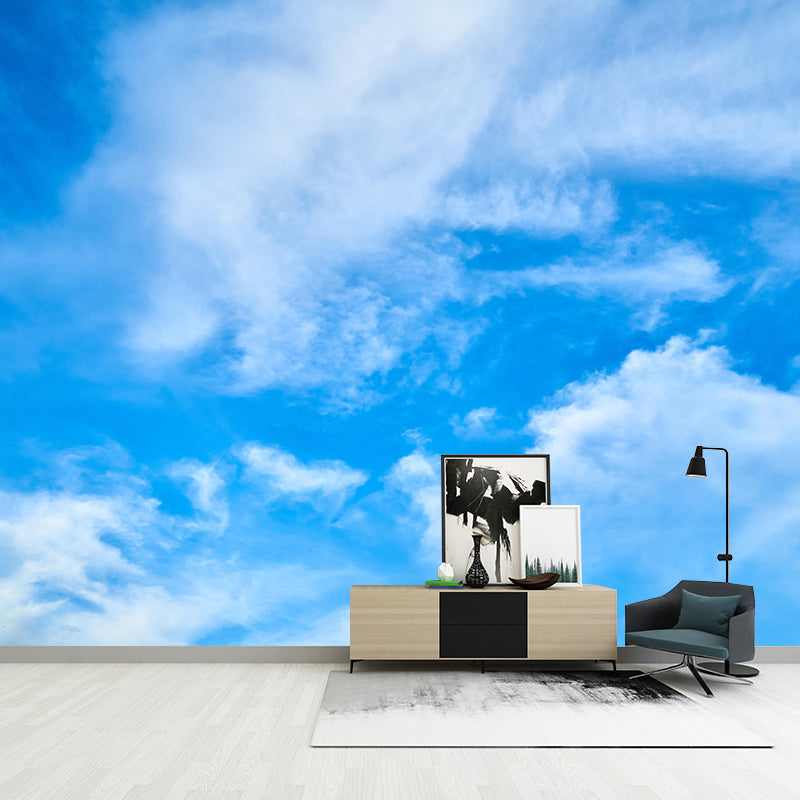 Contemporary Sky Wall Mural Mildew Resistant Wallpaper for Sitting Room