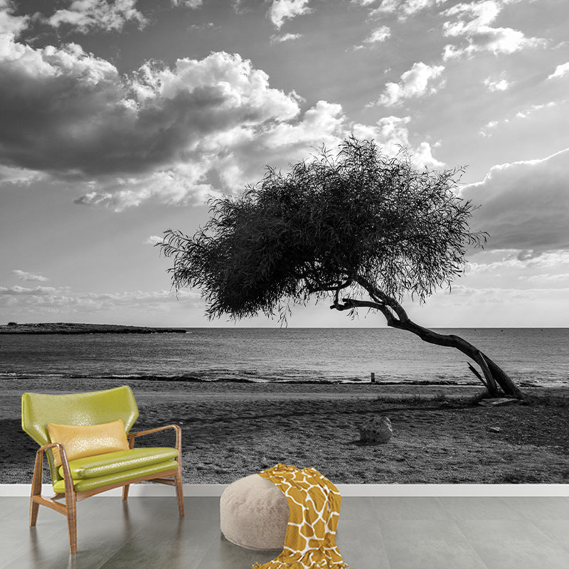 Sky Scene Wallpaper Contemporary Mural Mildew Resistant Wallpaper for Living Room