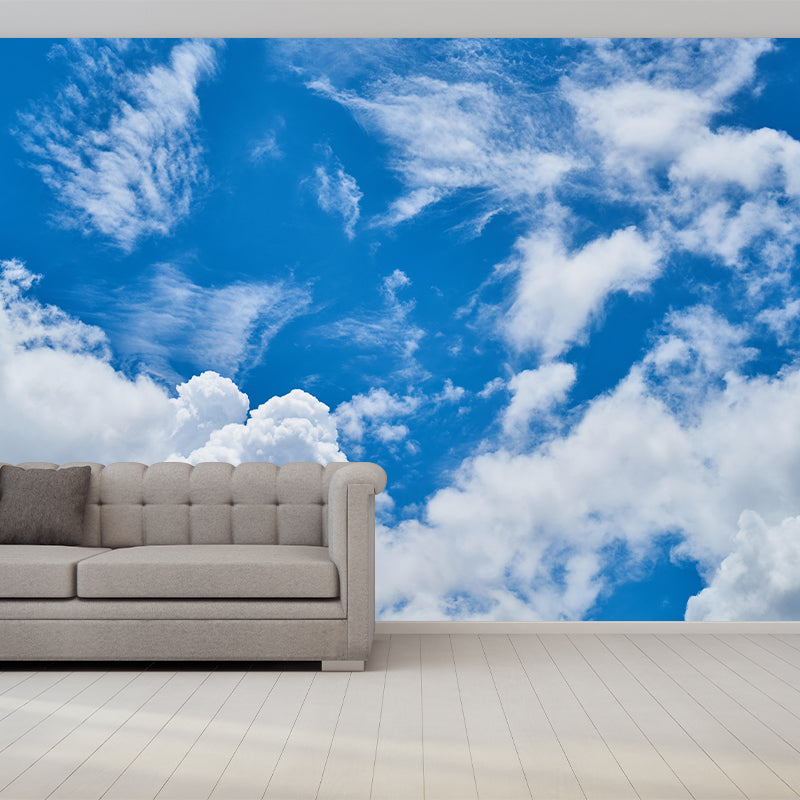 Sky Scene Wallpaper Contemporary Mural Mildew Resistant Wallpaper for Living Room