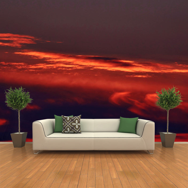 Cloud Sky Contemporary Sky Wall Mural Mildew Resistant Wallpaper for Bedroom