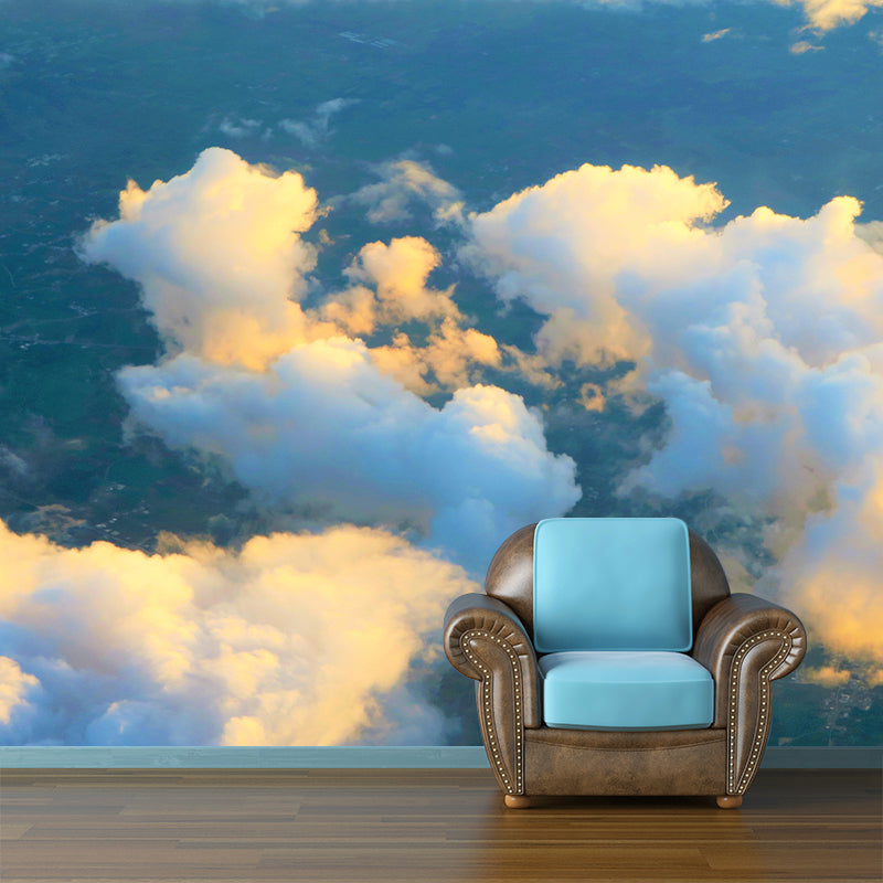 Environmental Contemporary Sky Wall Mural Mildew Resistant Wallpaper for Room