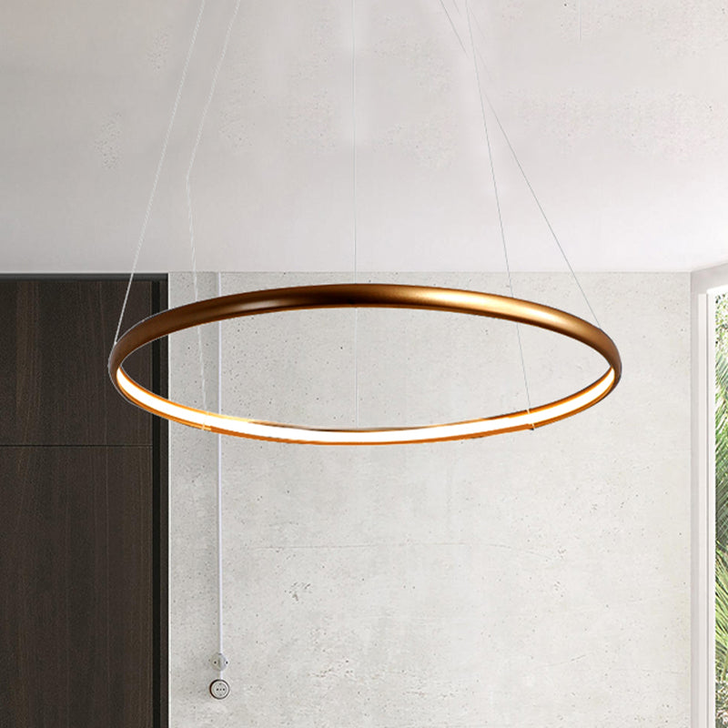 Black/Brown/Gold Orbit LED Ceiling Light Modernism 1/2/3-Light Acrylic Chandelier in Warm/White/Natural Light