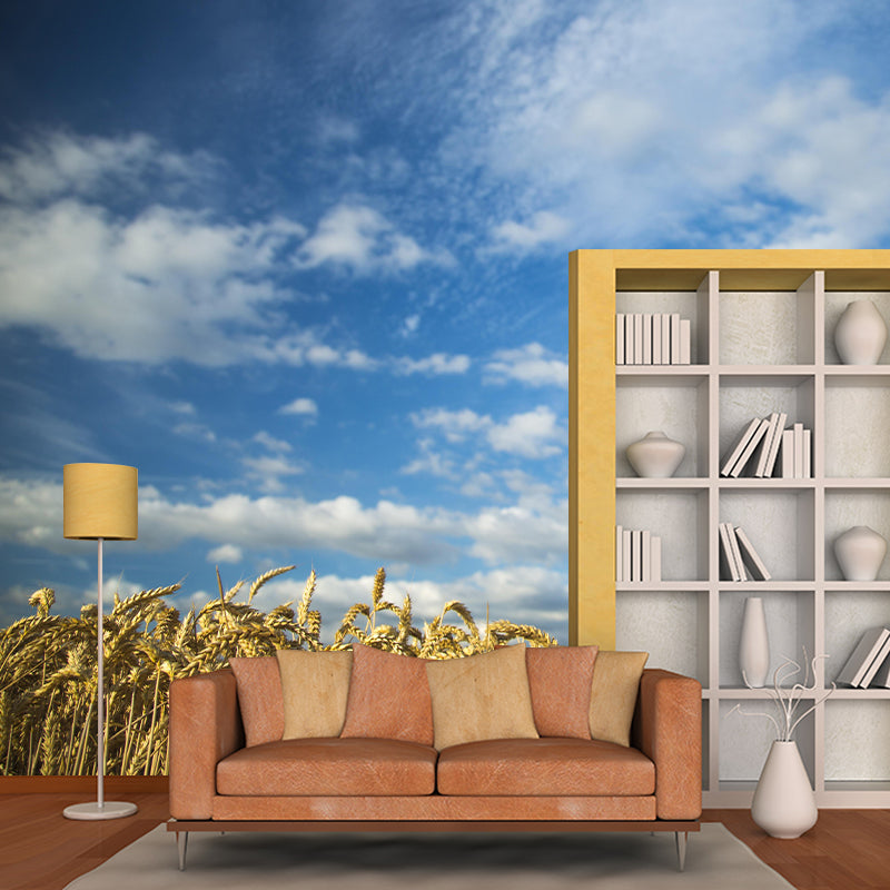 Sky Cloud Contemporary Style Sky Mural Mildew Resistant Wallpaper for Home Decor