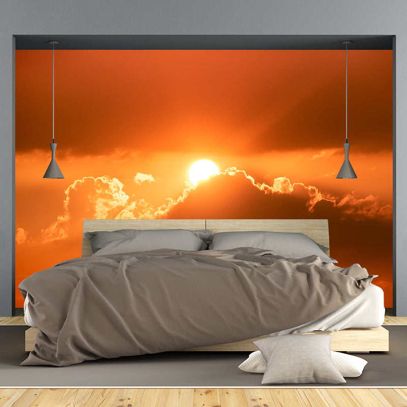 Sky Cloud Contemporary Style Sky Mural Mildew Resistant Wallpaper for Home Decor