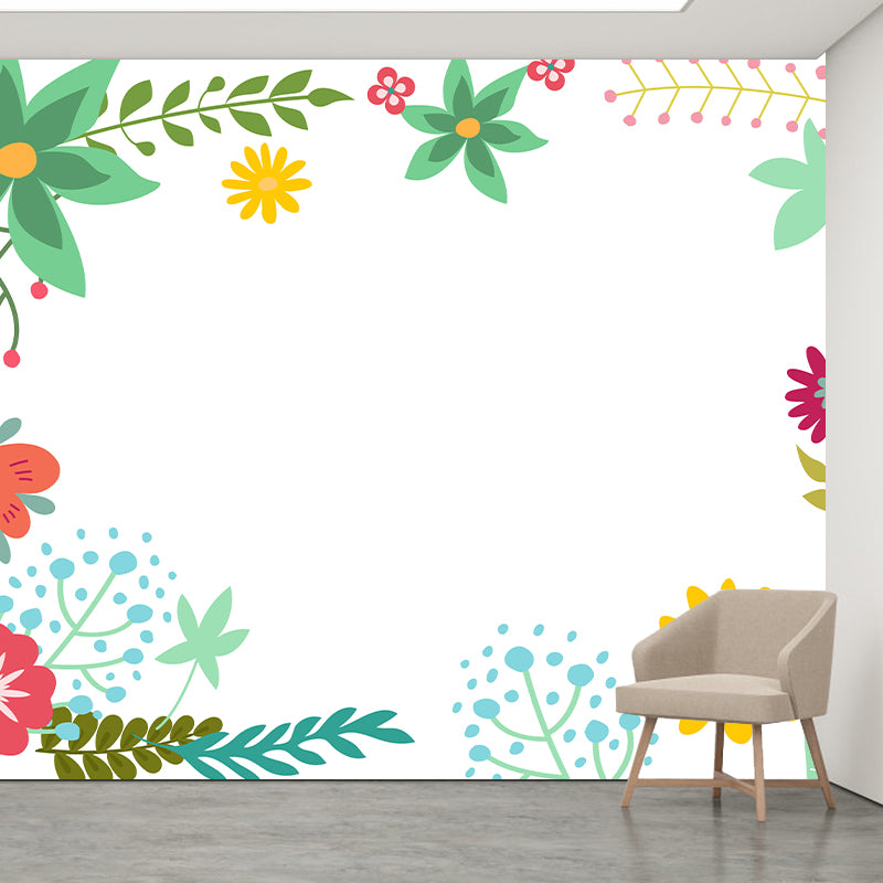 Mildew Tropical Plant Mural Resistant Wallpaper for Home Decor